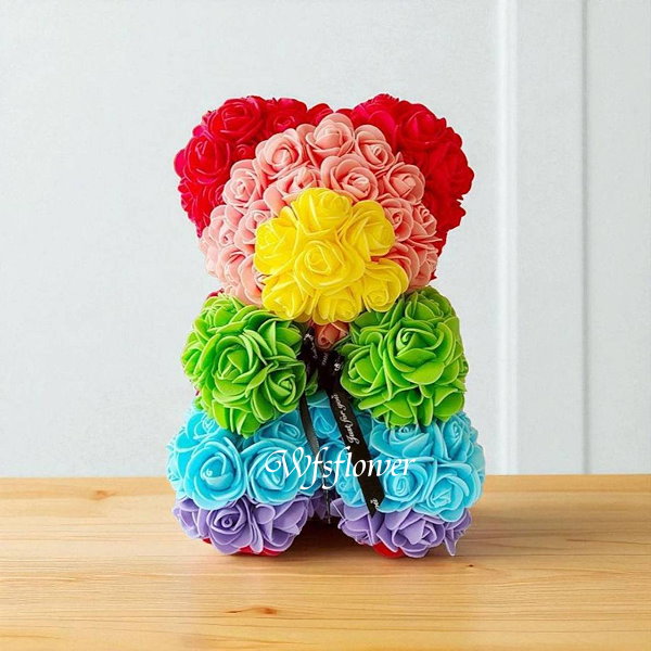 永生粉愛你玫瑰泰迪熊 七夕推薦 台南花店